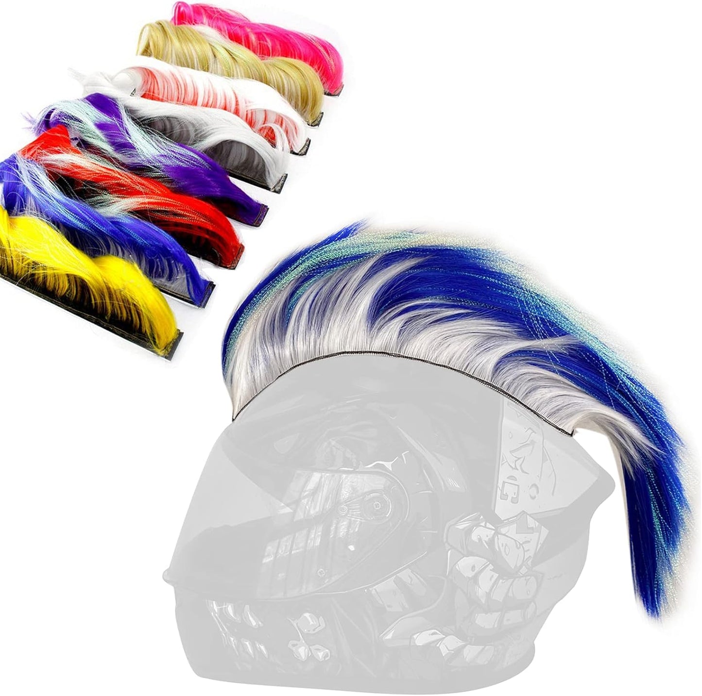 Mohawk Wig for Helmet Decoration, Reusable Hawk Design (Helmet Not Included)