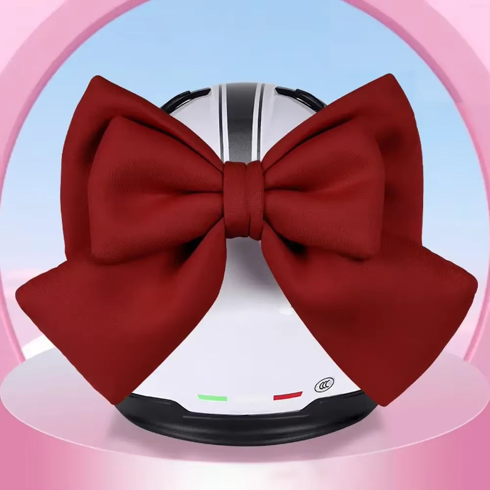 Cute Bowknot Electric Vehicle Decoration Helmet Bow Cloth Satin Ribbon Bow Helmet Decoration Motorcycle Helmet Accessories