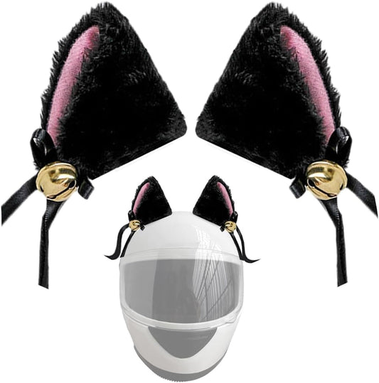 1 Pair Bow Bells Cat Ears for Helmet Cute Helmet Ears Helmet Horns Motorcycle Helmet Accessories Helmet Decorations