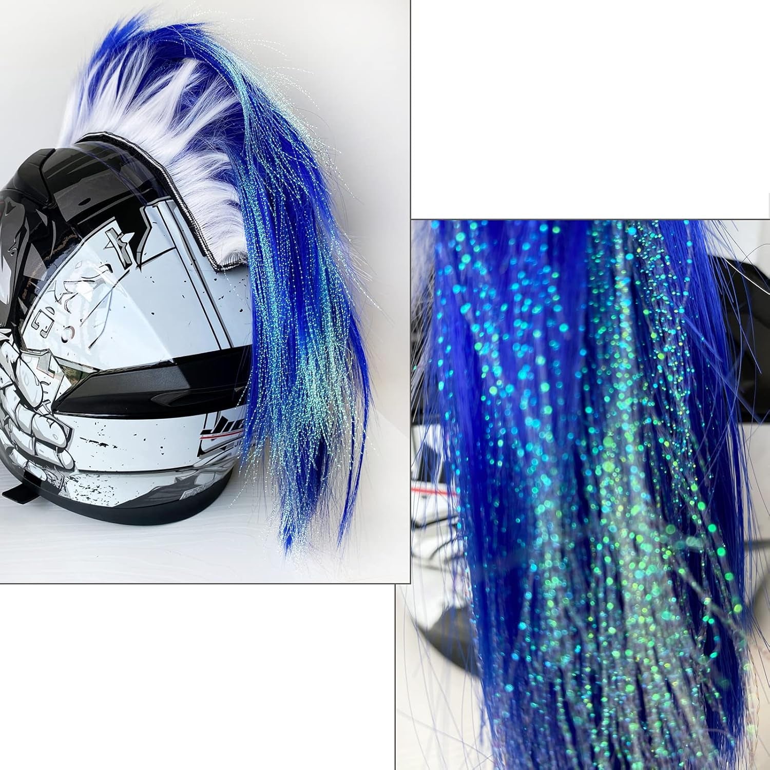 Mohawk Wig for Helmet Decoration, Reusable Hawk Design (Helmet Not Included)