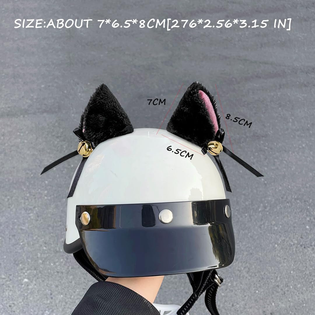 1 Pair Bow Bells Cat Ears for Helmet Cute Helmet Ears Helmet Horns Motorcycle Helmet Accessories Helmet Decorations