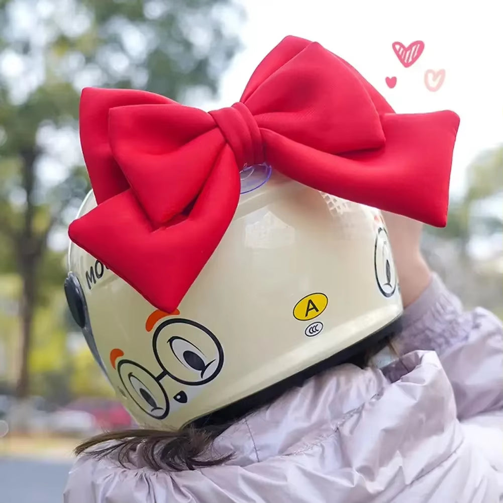 Cute Bowknot Electric Vehicle Decoration Helmet Bow Cloth Satin Ribbon Bow Helmet Decoration Motorcycle Helmet Accessories