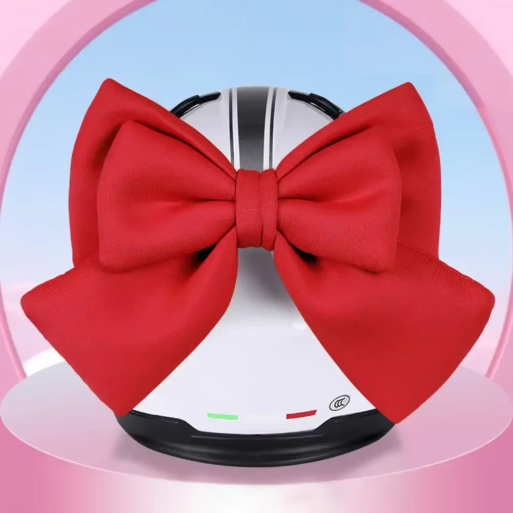 Cute Bowknot Electric Vehicle Decoration Helmet Bow Cloth Satin Ribbon Bow Helmet Decoration Motorcycle Helmet Accessories