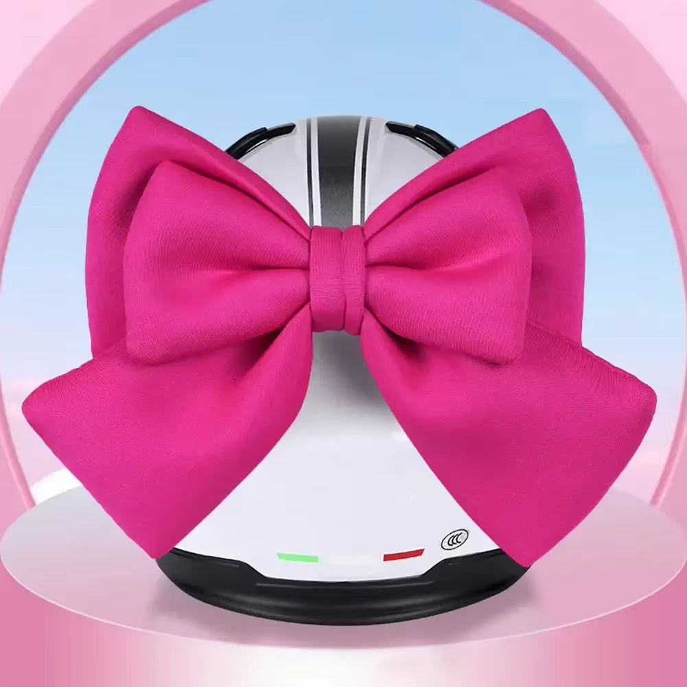 Cute Bowknot Electric Vehicle Decoration Helmet Bow Cloth Satin Ribbon Bow Helmet Decoration Motorcycle Helmet Accessories