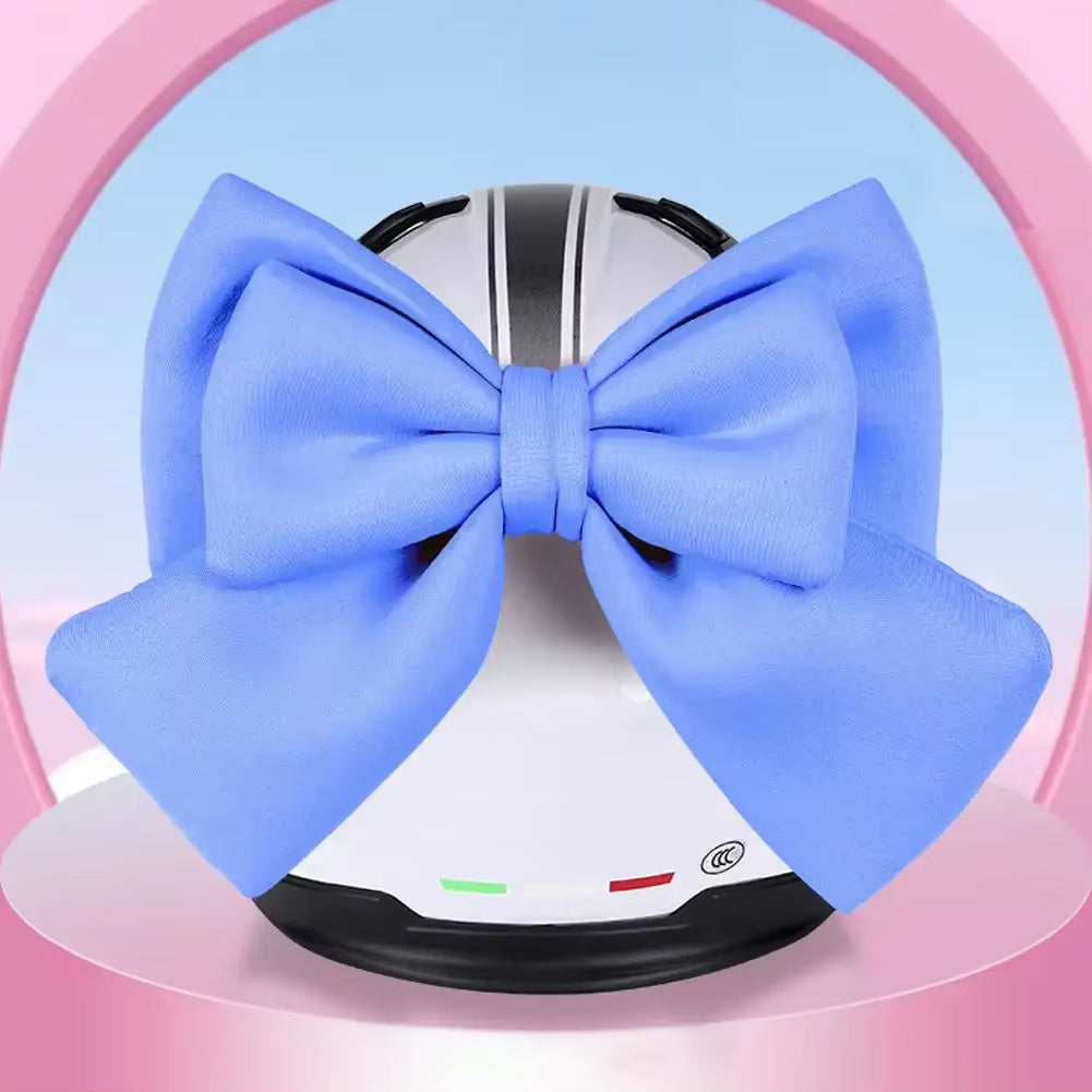 Cute Bowknot Electric Vehicle Decoration Helmet Bow Cloth Satin Ribbon Bow Helmet Decoration Motorcycle Helmet Accessories